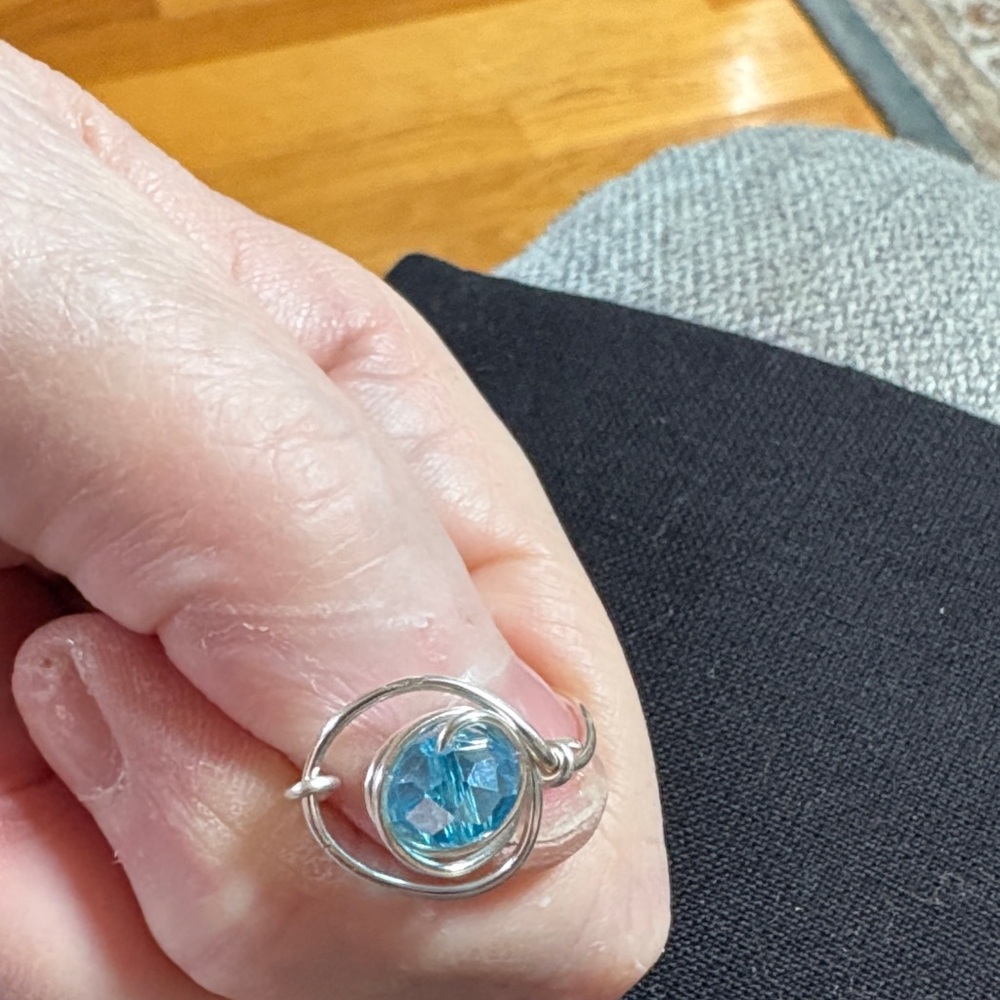 Silver Ring with Blue Gemstone